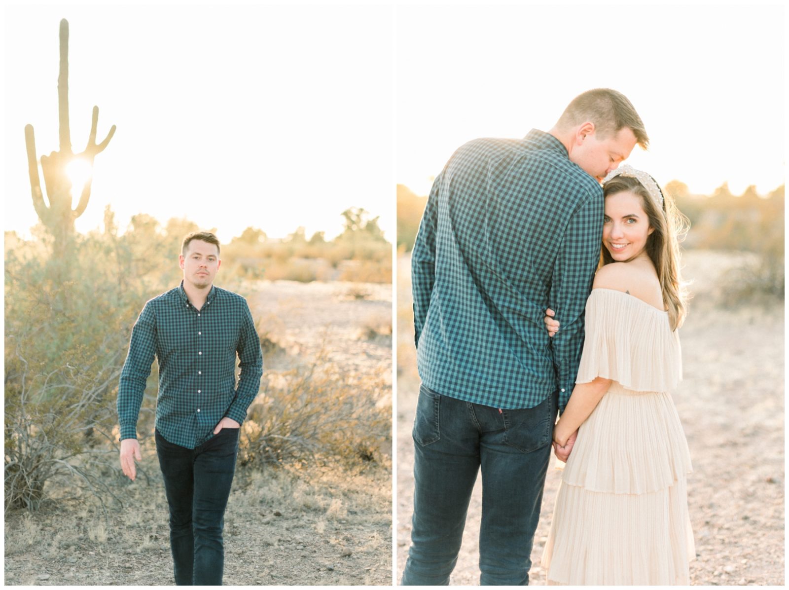 Sunset Desert photo session with stylish couple