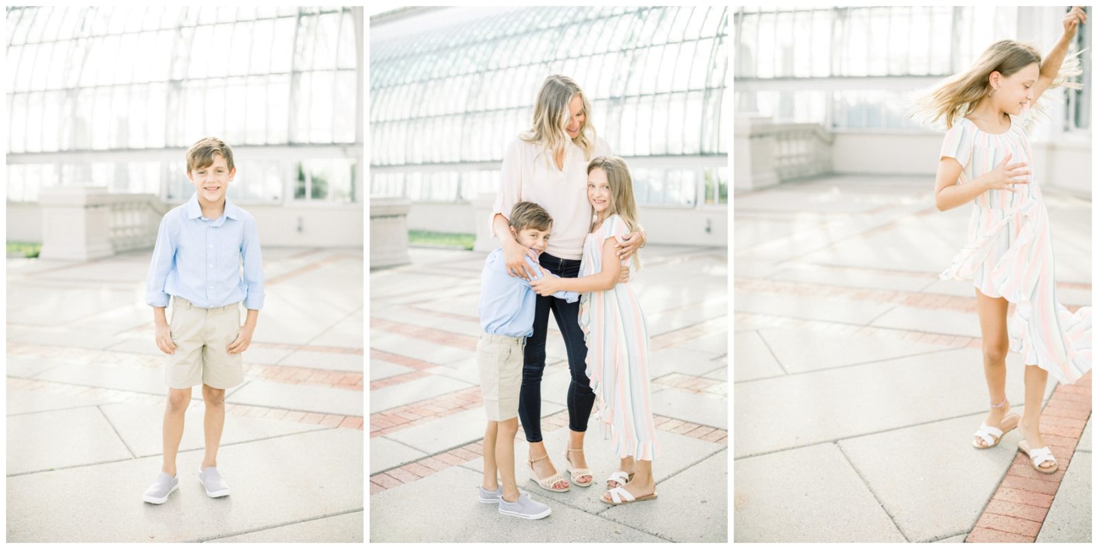 Light and Airy Family Photographer takes pictures of mother and 2 kids.
