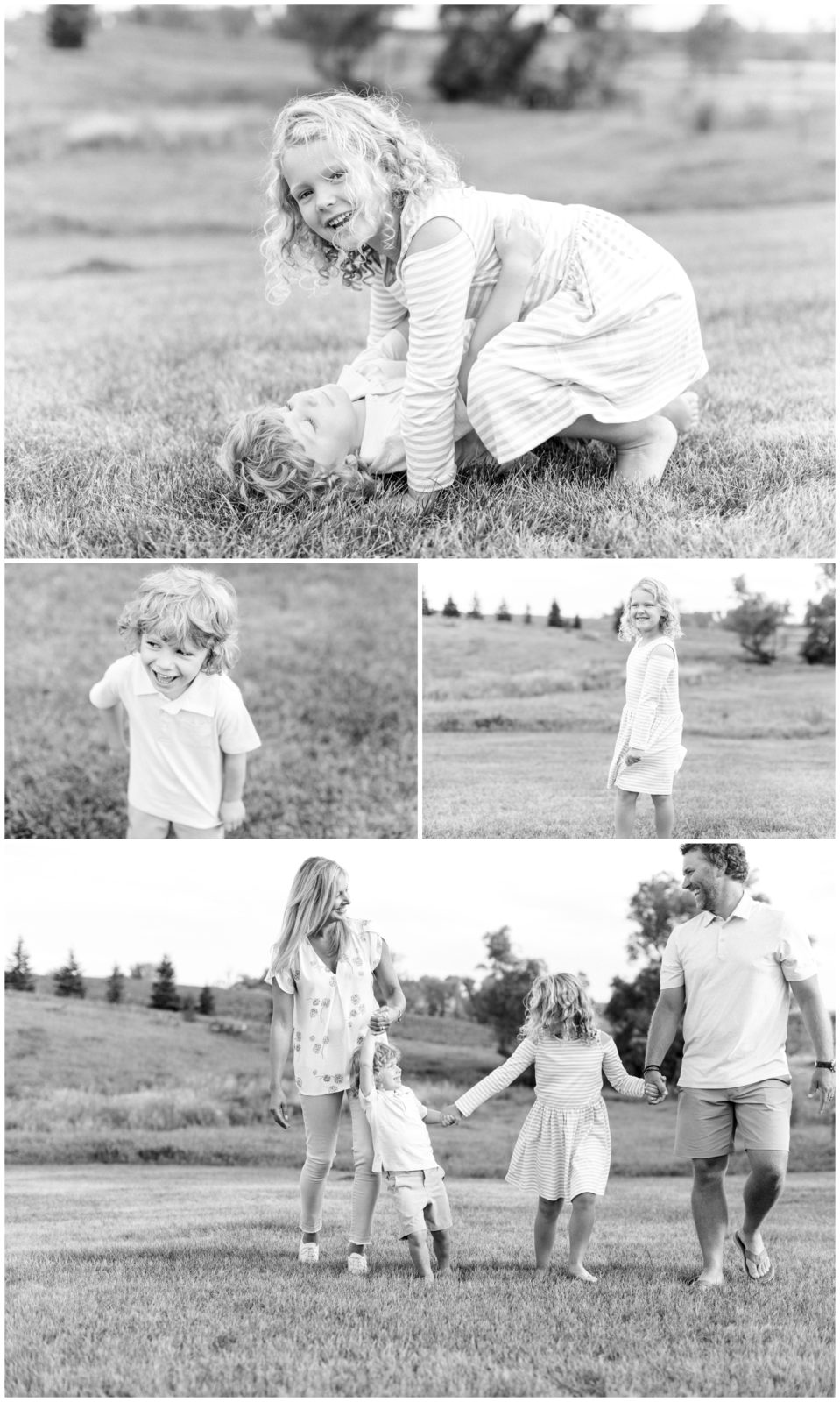Golden Hour Family Session black and white photos