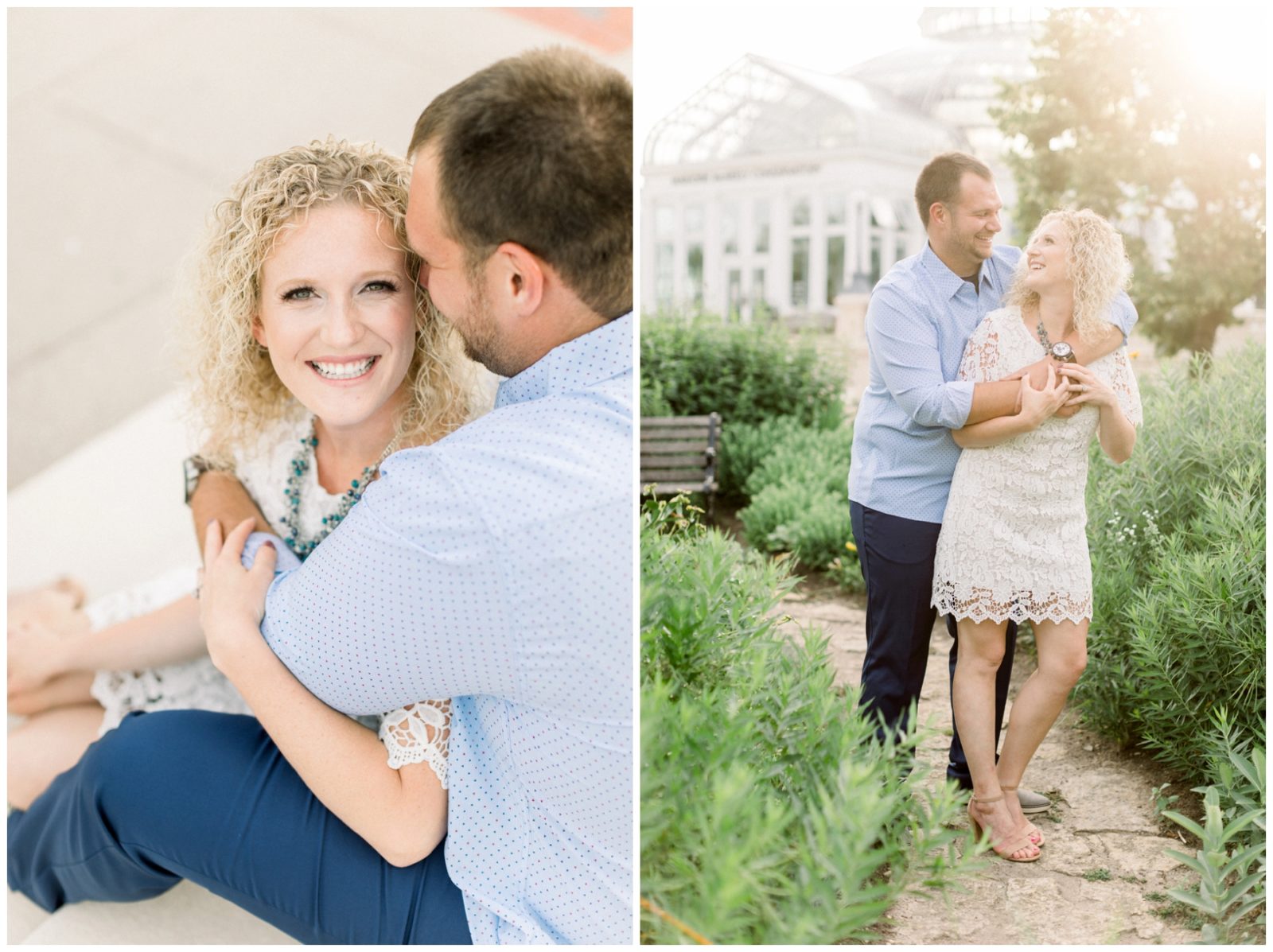 Light and airy St Paul Engagement Session at Como Conservatory