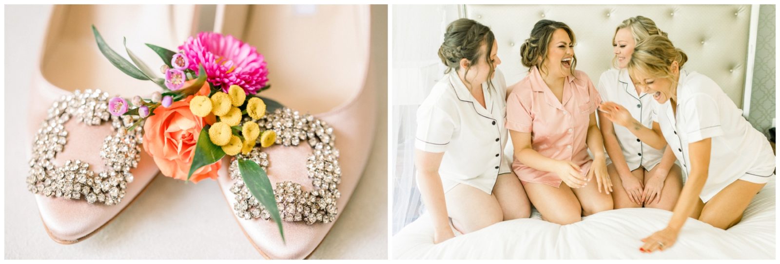 Wayzata Wedding Photographer takes pictures of bride with bridesmaids and shoes.