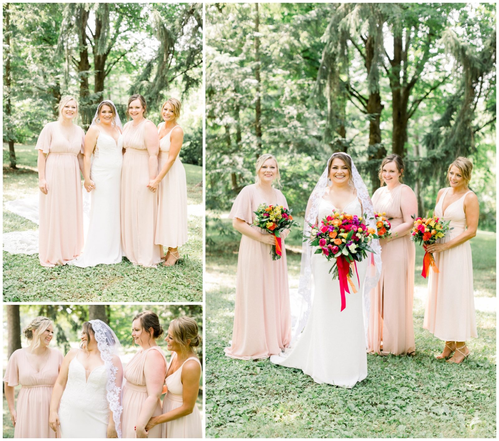 Pictures of the bride and bridesmaids.