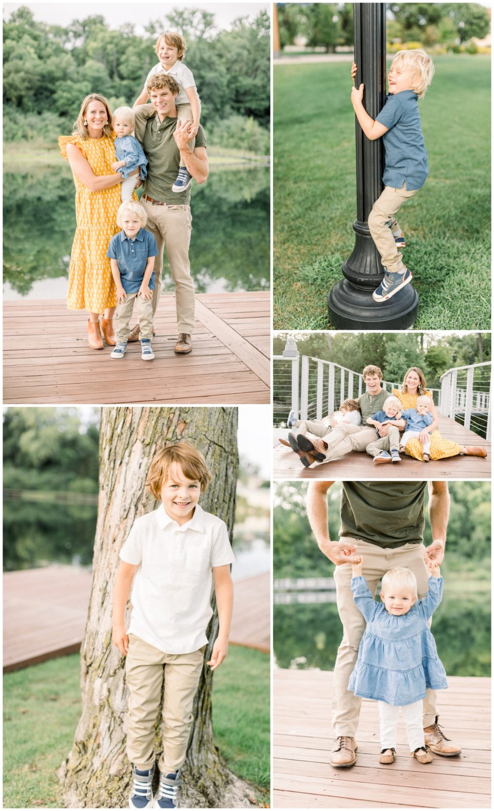 Sunset Family Photos by lake in Chaska