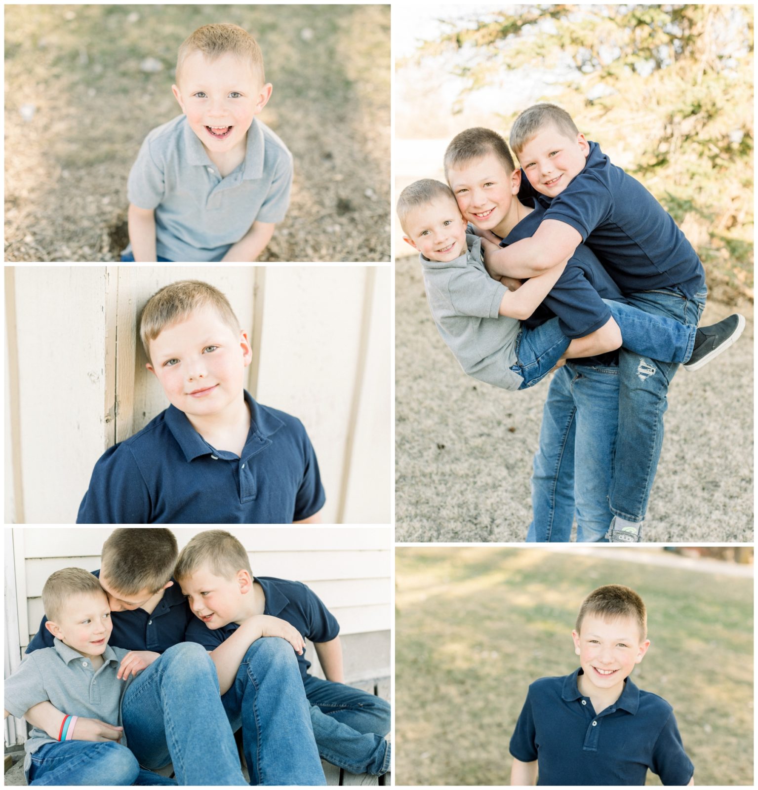 Three boys having their photos done for a family session. The Perfect Mother's Day Gift! 
