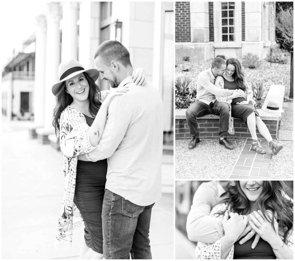black and white Golden Hour Maternity Session
